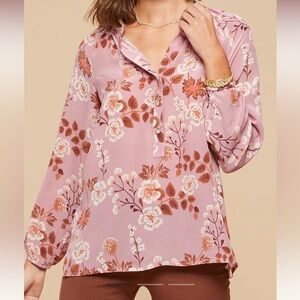 Spartina Silk Blouse in Wildflower Mauve